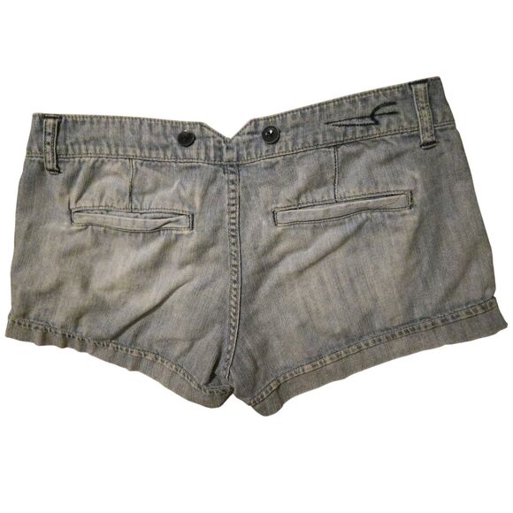 Y2K American Eagle Size 6 Micro Mini Denim Shorts Low Rise Bella Swan Elena - Picture 2 of 8